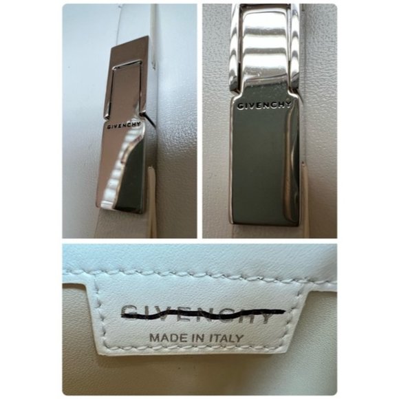GIVENCHY Cut Out Mini Ivory White Box Calfskin Leather Shoulder Bag - Picture 12 of 12